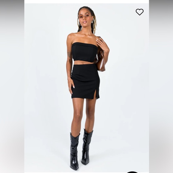 Princess Polly Set skirts/top black US 2 - Picture 1 of 8